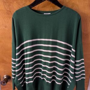 Mersea Green Striped Women's Sweater
